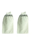 LitaeTrend 2 Adet Beyaz Banyo Hamam Kesesi Lastikli 25x17 Cm - 1