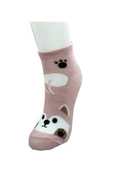 LitaeTrend 3 Çift Sevimli Hayvan Baskılı Pamuklu Kadın Bilek Çorap thumbnail 2