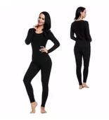 LitaeTrend Kota Kadın Kışlık Termal Sıcak Tutan Tayt ve Fanila Takım 2'li Set Siyah thumbnail 1