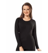 LitaeTrend Kota Kadın Kışlık Termal Sıcak Tutan Tayt ve Fanila Takım 2'li Set Siyah thumbnail 2