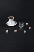 LitaeTrend Ayaklı Kahve Yanı Bardağı Kristal Kesim Shot Bardak 7cm x 4 cm 6 Lı Set thumbnail 4