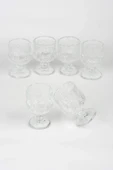 LitaeTrend Ayaklı Kahve Yanı Bardağı Kristal Kesim Shot Bardak 7cm x 4 cm 6 Lı Set thumbnail 6
