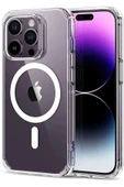 LitaeTrend Iphone 14 Pro Max Kılıf Kamera Lens Korumalı Magsafe Destekli Şeffaf Darbe Emici Sert Kapak - 1