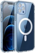 LitaeTrend Iphone 12 Pro Max Kılıf Kamera Lens Korumalı Magsafe Destekli Şeffaf Darbe Emici Sert Kapak - 1