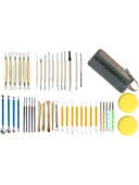 Supertrend Seramik Heykel Polimer Kil Şekilendirme Modelaj Detay Seti 47 Parça Rulo Çanta - 1