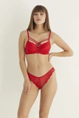 LitaeTrend Kırmızı Destekli Çift Çapraz Dantelli Sütyen Takımı 4307 thumbnail 6