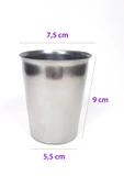 LitaeTrend 3 Adet Paslanmaz Çelik Krom Bardak 9 x 7,5 x 5,5cm - 2