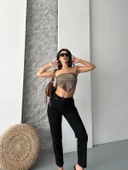 Mom fit enzim taş yıkama jeans pantolon siyah d2006 thumbnail 5