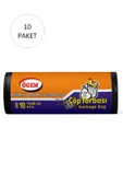 LitaeTrend Endüstriyel Battal Boy Çöp Torbası 72 x 95 cm 10 Lu Rulo x 10 Paket = 100 Adet (Siyah) - 1