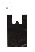 LitaeTrend Siyah Atlet Poşet Küçük Boy 25x45 cm Takriben 110 Adet 1 Kg - 1