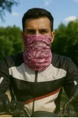 Motorcu PEMBE ÇİÇEK Buff Maske Outdoor Boyunluk Unisex Bandana - 1