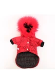 MAXSTYLESPET Pet Mont Imza Desenli Kırmızı Köpek Kedi Kıyafeti - 4