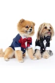 MAXSTYLESPET Pet Smokin - Lacivert - Köpek Ve Kedi Için Düğün Nikah Nişan Evlilik Kıyafeti Damatlık thumbnail 3
