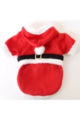 MAXSTYLESPET Noel Baba Pet Ceket Kedi Köpek Kıyafeti Kırmızı thumbnail 2