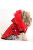 MAXSTYLESPET Pet Mont Imza Desenli Kırmızı Köpek Kedi Kıyafeti - 1