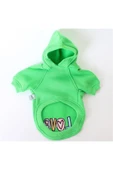 MAXSTYLESPET Love Nakışlı Kapşonlu Pet Sweatshirt Yeşil Köpek Kedi Hoodie thumbnail 4