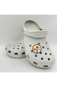 Crocs Terlik Süsü ve Aksesuarı , Çanta Süsü – Jibbitz 3D Çiçekli Yuvarlak Tablo Logo Aksesuar - 3
