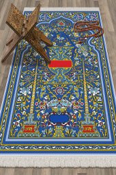 elleser Dekoratif Yıkanabilir Kaymaz Tabanlı Seccade    (80x120) - 1
