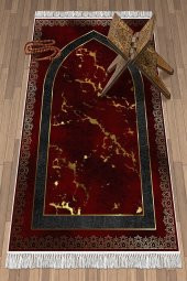 elleser Dekoratif Yıkanabilir Kaymaz Tabanlı Seccade    (80x120) - 1