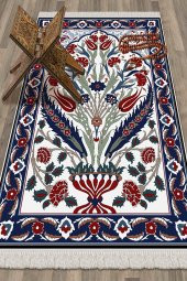 elleser Dekoratif Yıkanabilir Kaymaz Tabanlı Seccade    (80x120) - 1
