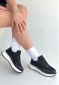 Edva Siyah Cilt Bağcıklı Spor Ayakkabı thumbnail 3