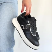 Tanwe Siyah Cilt Bağcıklı Spor Ayakkabı thumbnail 4