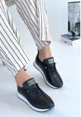 Fiert Siyah Cilt Bağcıklı Spor Ayakkabı thumbnail 1