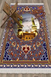 elleser Dekoratif Yıkanabilir Kaymaz Tabanlı Soft Pamuk Seccade   (80x120) - 1