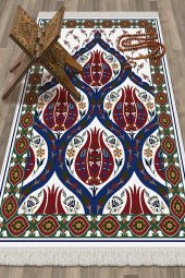 elleser Dekoratif Yıkanabilir Kaymaz Tabanlı Soft Pamuk Seccade (80x120) - 1