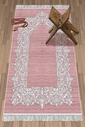 elleser Dekoratif Yıkanabilir Kaymaz Tabanlı Soft Pamuk Seccade   (80x120) - 1