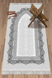 elleser Dekoratif Yıkanabilir Kaymaz Tabanlı Soft Pamuk Seccade   (80x120) - 1