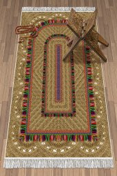 elleser Dekoratif Yıkanabilir Kaymaz Tabanlı Soft Pamuk Seccade (80x120) - 1