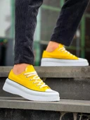 KB-CX-3 Kuback Kısa Sarı Keten Beyaz Yüksek Taban Spor Ayakkabı thumbnail 2