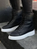 KB-0991 Kuback Siyah Cilt Yüksek Taban Bağcıklı Postal Bot thumbnail 4