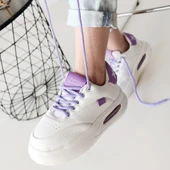 Chris Beyaz Cilt Lila Detaylı Bağcıklı Spor Ayakkabı thumbnail 11