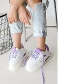 Chris Beyaz Cilt Lila Detaylı Bağcıklı Spor Ayakkabı thumbnail 10