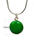 LitaeTrend Zümrüt Doğal Taşı Zincirli El Yapımı Kolye Uç: 1,5 cm Zincir: 20 cm Kutulu thumbnail 3