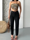 BİÇOMİ Mom fit enzim taş yıkama jeans pantolon siyah d2006 thumbnail 6