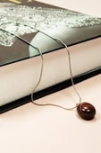LitaeTrend Kantaşı Doğal Taşı Zincirli El Yapımı Kolye Uç: 2 cm Zincir: 20 cm Kutulu - 6