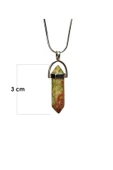 LitaeTrend Unakit Doğal Taşı Zincirli El Yapımı Kolye Uç: 3 cm Zincir: 20 cm Kutulu thumbnail 2