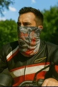 Motorcu GRİ KURUKAFA Buff Maske Outdoor Boyunluk Unisex Bandana - 1