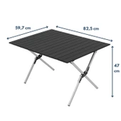 Katlanabilir Alüminyum Kamp ve Piknik Masası, Omuz Askılı Taşıma Çantasıyla L , Siyah thumbnail 5