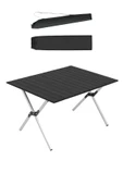 Katlanabilir Alüminyum Kamp ve Piknik Masası, Omuz Askılı Taşıma Çantasıyla L , Siyah thumbnail 1