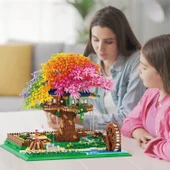 Kadablk Sakura Kiraz Çiçeği, Işıklı Gökkuşağı Çiçekleri Yapı Bloğu - 4451 Parça - 5