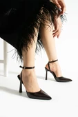 Kadın İnce Topuklu Bilekten Bağlamalı Stiletto - 6