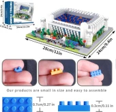 CAXIMSY Futbol Stadyumu Yapı Taşları Setleri, Futbol Mimarisi - 3500+ Parça - Beyaz - 2