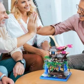 CAXIMSY Çin Mimarisi, Kiraz Çiçeği Bonsai Ağacı Ev Yapı Blok Setleri - 3320 Parça - 4