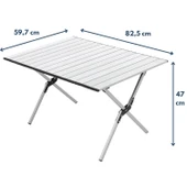 Katlanabilir Alüminyum Kamp ve Piknik Masası, Omuz Askılı Taşıma Çantasıyla L , Gümüş thumbnail 5