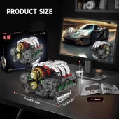 Mould King Flat-Six Motor Model Kiti - Pil ve Motorlu Yapı Seti - 2375+ Parça - 2