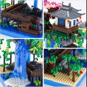 CAXIMSY Çin Mimarisi, Kiraz Çiçeği Bonsai Ağacı Ev Yapı Blok Setleri - 3320 Parça - 6